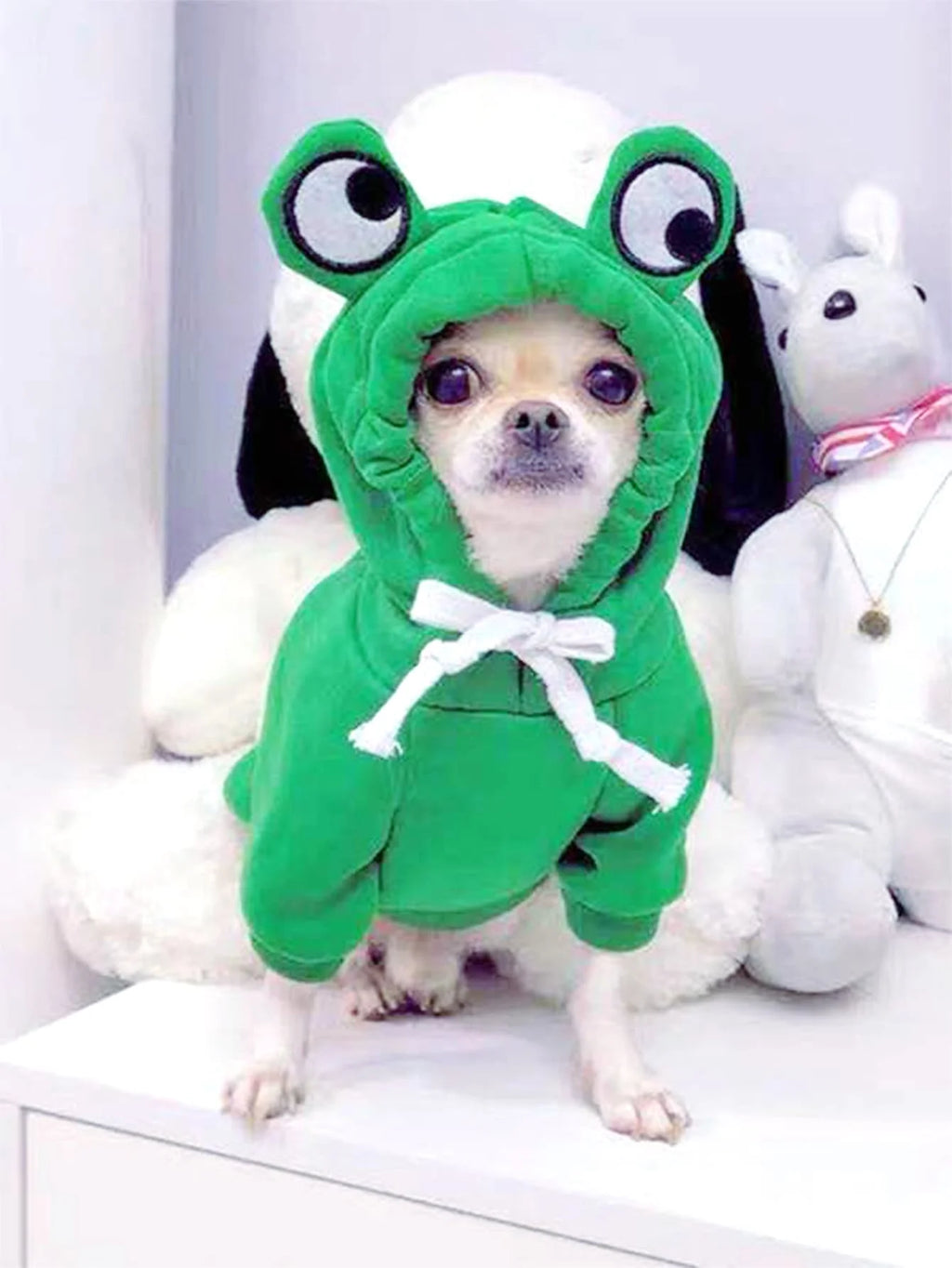 FroggyPet™ Fleece Frog Hoodie for Small Pets