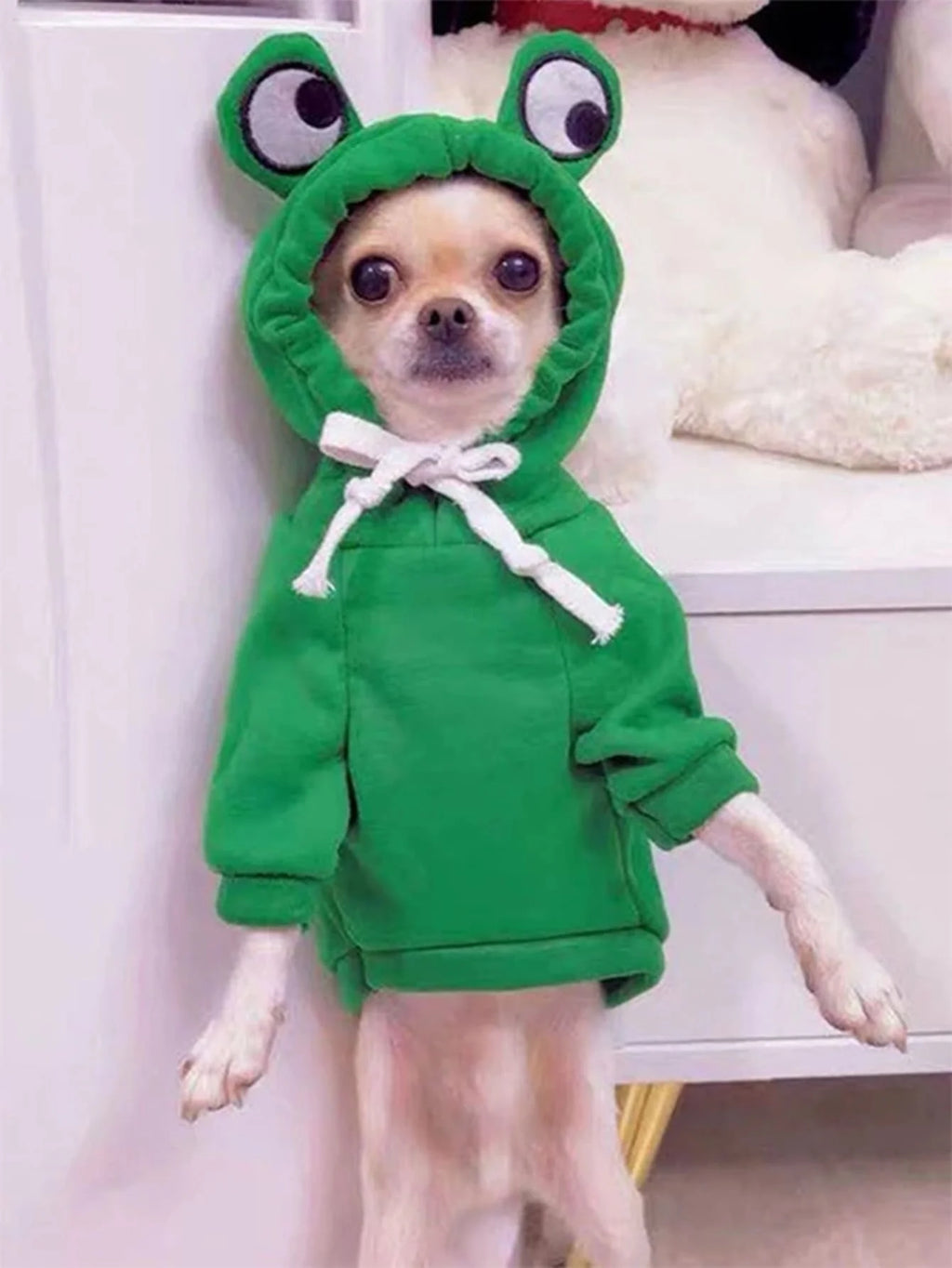 FroggyPet™ Fleece Frog Hoodie for Small Pets