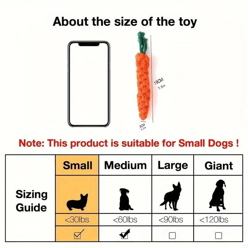 Dental Chew Carrot Rope Toy