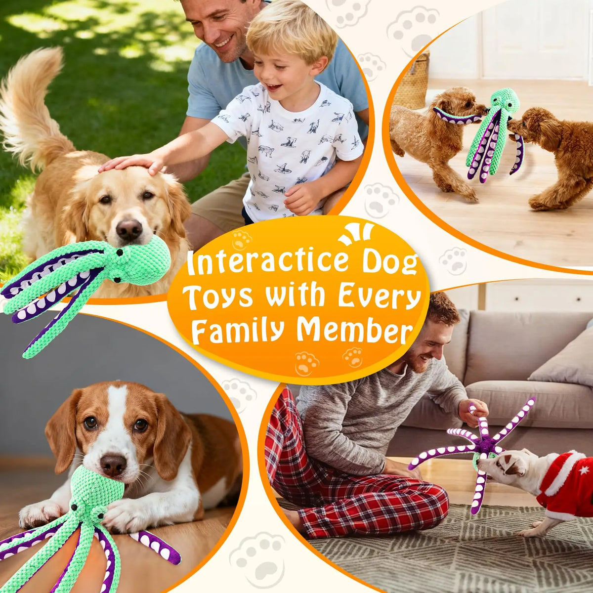 Squeaky Octopus Plush Dog Toy