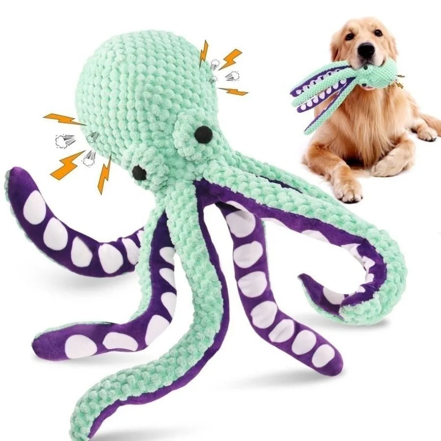 Squeaky Octopus Plush Dog Toy