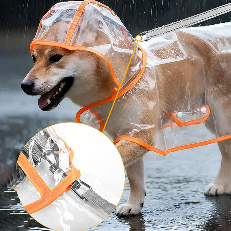 PawsRain™ Transparent Hooded Pet Raincoat